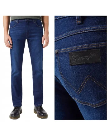 Blugi Barbati,  Greensboro, Regular Fit, Talie Medie, Fermoar, Lungi, 5 Buzunare, Bumbac, Albastru, Albastru