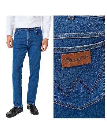 Blugi Barbati,  Texas, Regular Fit, Talie Medie, Fermoar, Lungi, 5 Buzunare, Bumbac, Albastru, Albastru