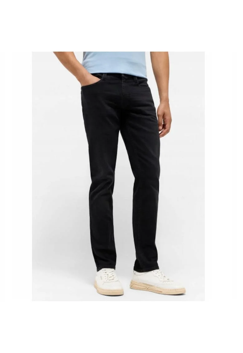 Blugi Barbati,  Oregon Slim, Slim Fit, Talie Joasa, Fermoar, Lungi, 5 Buzunare, Bumbac, Elastan, W32-L32 US, Negru