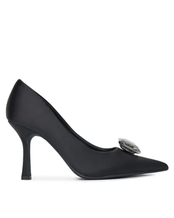 Pantofi dama,  tocuri, negru, tesatura