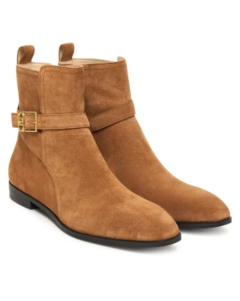Botine dama S1815 Liz 01 SF5123 PX002,  Piele naturala, Maro