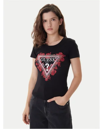Tricou dama,  Negru/Rosu