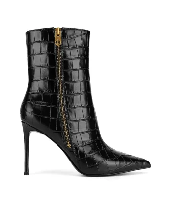 Botine dama,  piele naturala, HALA-9596-223, Negru
