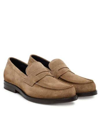 Mocasini barbati  piele naturala, bej