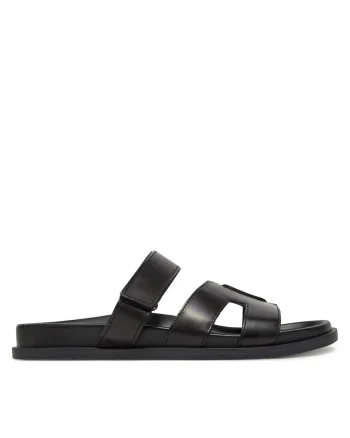 Papuci dama  piele naturala negru, Negru