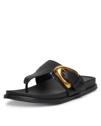 Slapi dama  piele naturala, negru, Negru