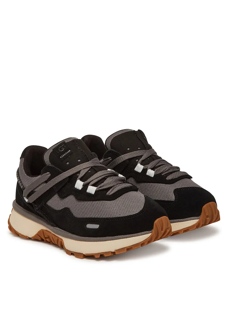 Tenisi barbati  Retrofi Low, piele naturala, negru/gri