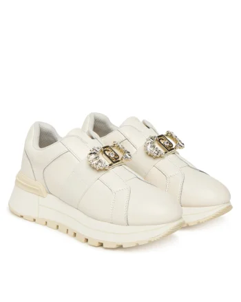 Tenisi dama  Milk S1400, piele naturala, alb