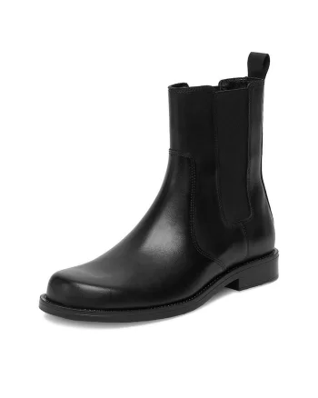 Botine dama  din piele naturala, Negru