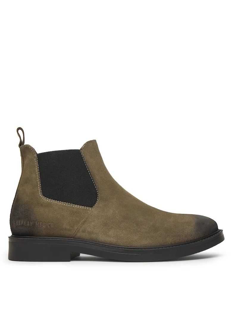 Ghete barbati  Taupe 057, piele ecologica, verde