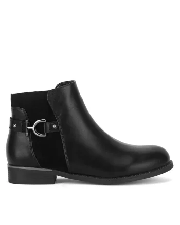 Botine dama WS2371-04,  Textil, Negru
