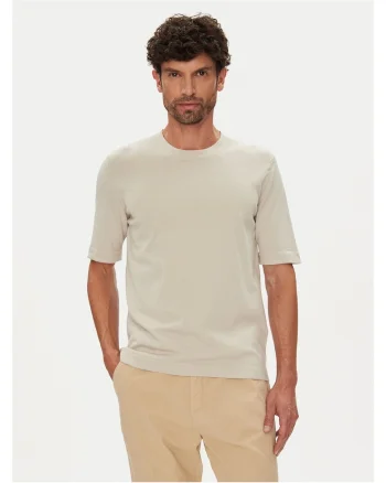 Tricou  barbati, bej, bumbac