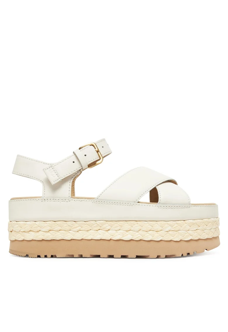 Sandale dama  Jasmine W Aubrey, piele naturala, cu bareta la glezna, alb