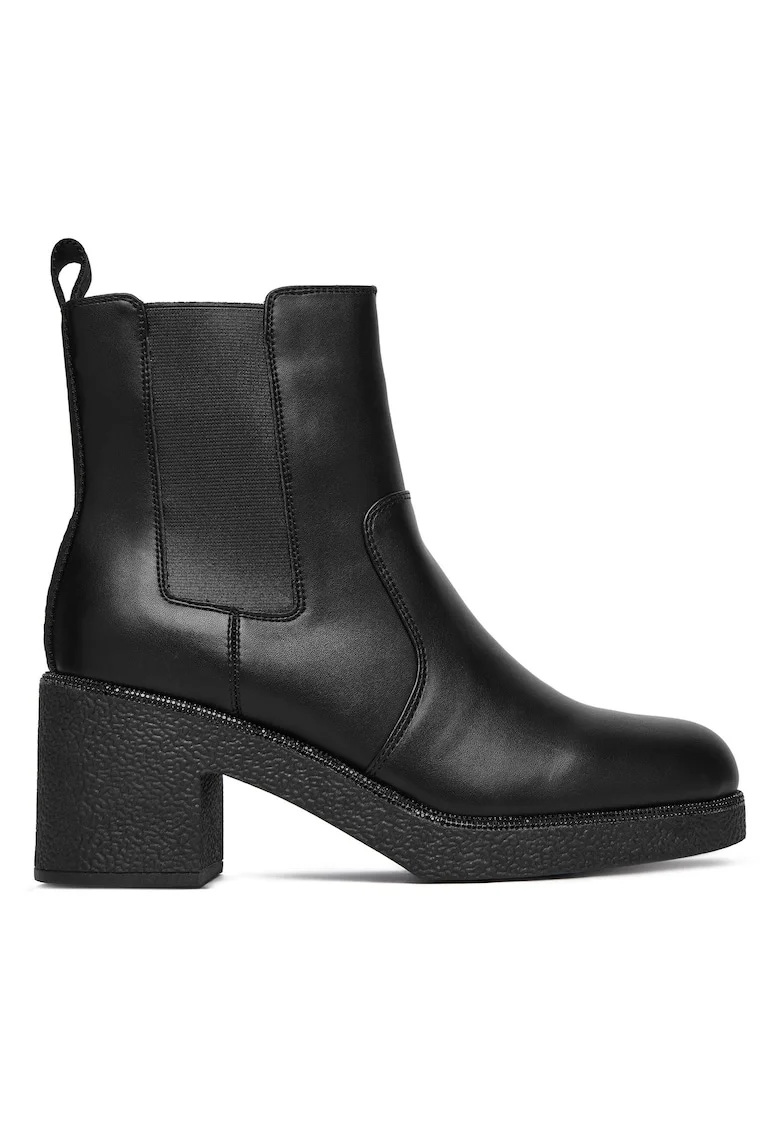 Botine dama,  Blk Black Teenie Platform, piele ecologica, negru