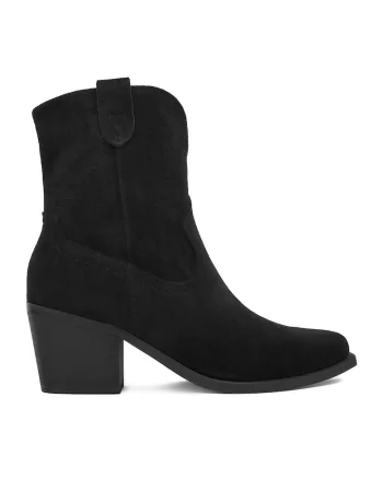 Botine dama,  negru, cu toc