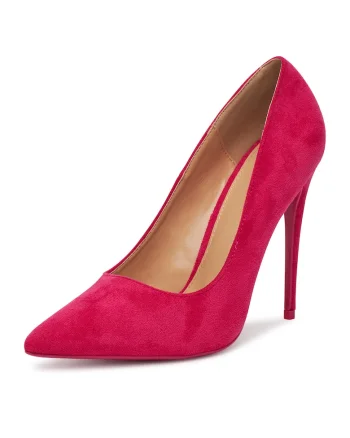 Pantofi dama,  toc, roz, tesatura