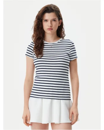 Tricou dungi,  Bleumarin, Alb,