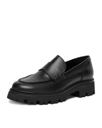 Mocasini  din piele naturala pentru dama, Negru