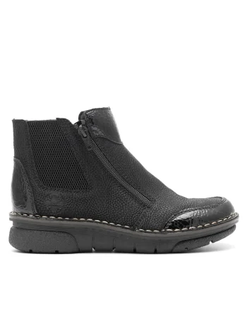 Botine dama  73355-00, negru, material sintetic