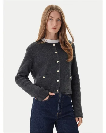 Cardigan dama  gri, pulover tricotat