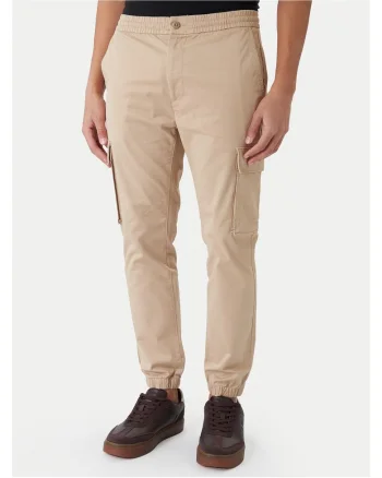 Pantaloni barbati,  joggery, bej, bumbac
