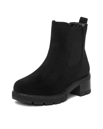 Botine dama V2222-1,  Textil, Negru