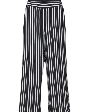 Pantaloni pentru dama  model cu dungi, negru/alb