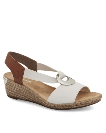 Sandale dama,  alb, sintetic,