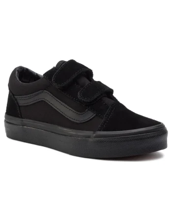 Tenisi copii,  Old Skool, negru, piele naturala,