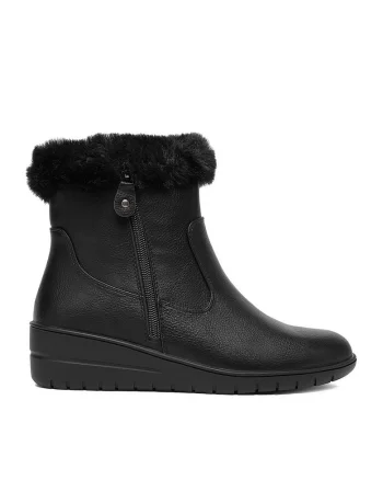 Botine dama,  negru, textil CEO-RE23F677-5