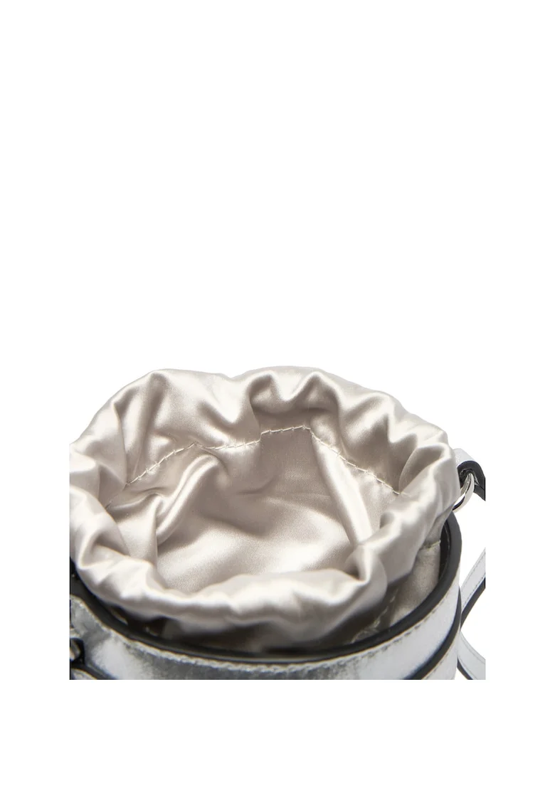 Geanta dama  ZZFN Nickel Lucido mini bucket, roz, cu manere.