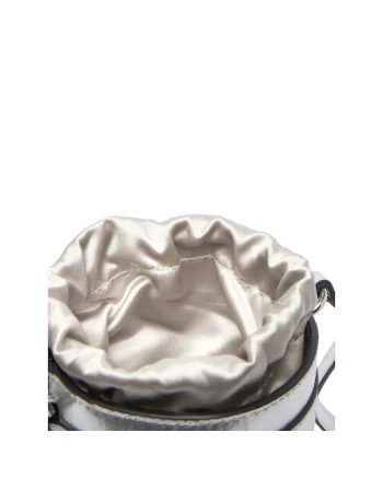Geanta dama  ZZFN Nickel Lucido mini bucket, roz, cu manere.