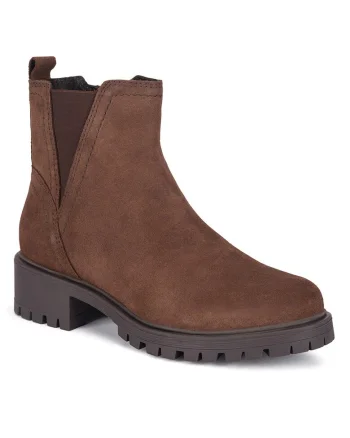 Botine  pentru femei, piele naturala, maro, Maro