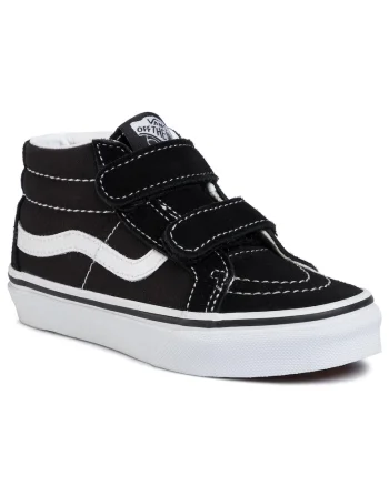 Tenisi copii,  Sk8-Mid Reissue V, piele naturala, negru/alb