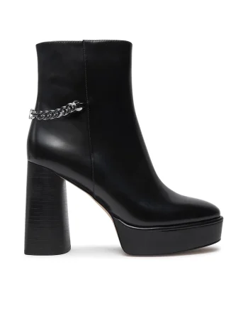 Botine dama,  piele naturala, negru,