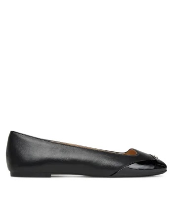 Balerini dama Brigitte,  piele naturala, Negru
