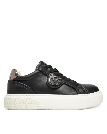 Tenisi dama Yoko,  piele naturala, negru/auriu,