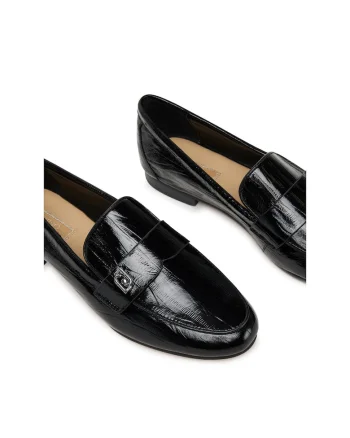 Mocasini dama  piele naturala, negru, model Emel 05,