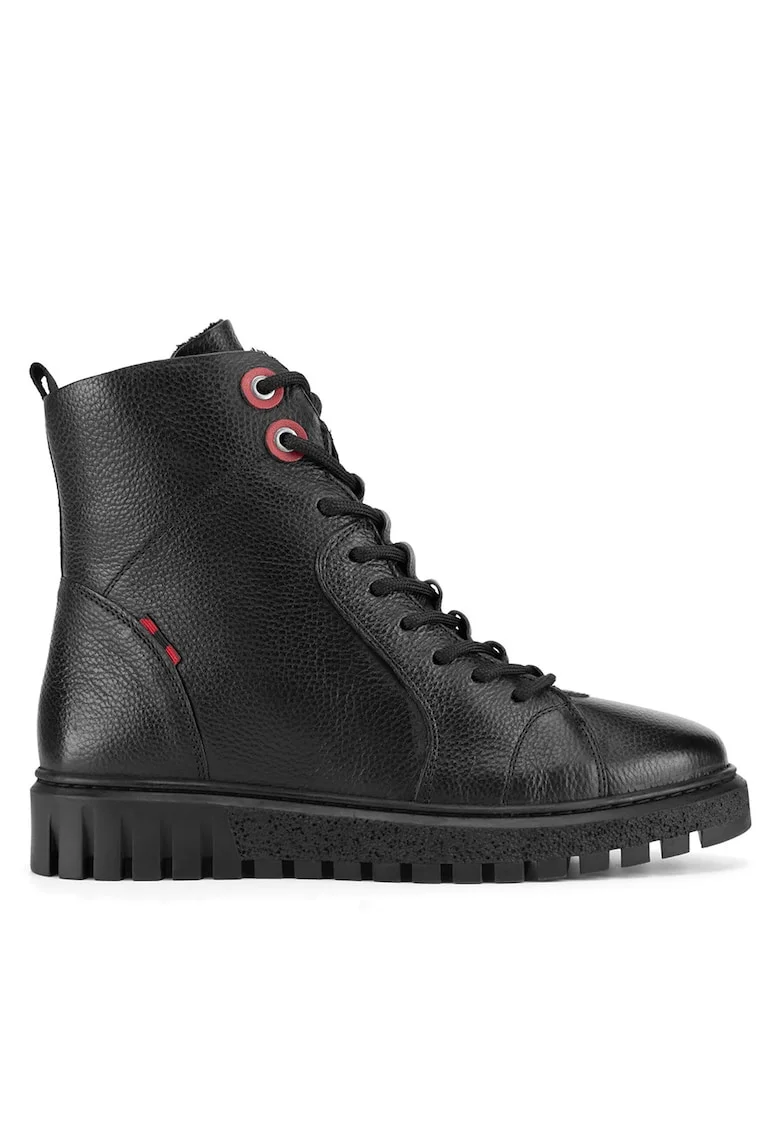 Ghete dama  WI32-FATIMA-01, piele naturala, negru