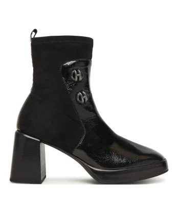 Botine dama  HI254228, piele naturala, negru