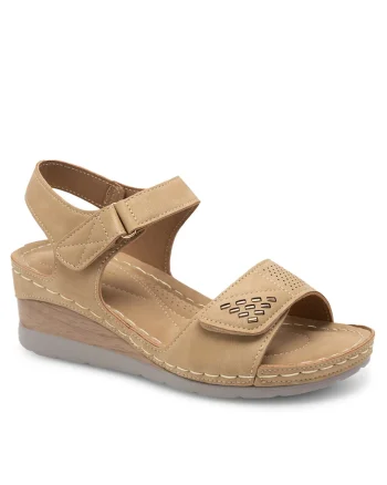 Sandale dama  bej, piele ecologica,