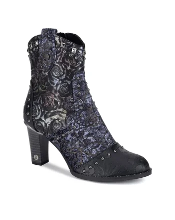 Botine dama 1335-505,  Textil, Negru