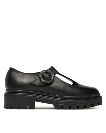 Mocasini fete,  piele naturala, negru