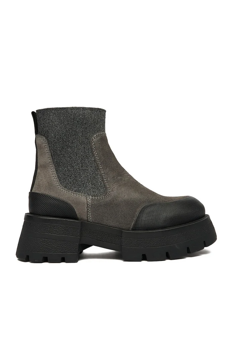 Ghete dama  piele naturala, gri, CEO-WI16-525-05