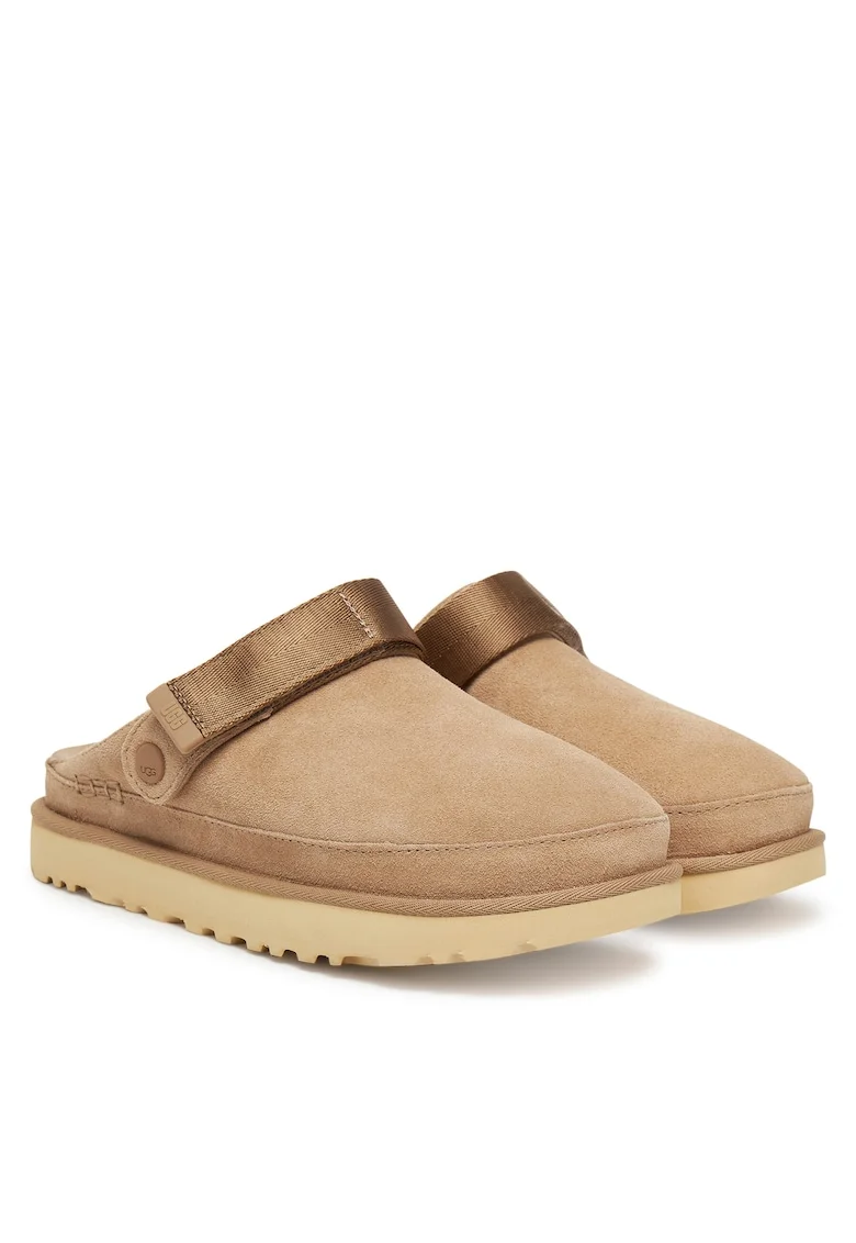 Papuci dama  San W Goldenstar, piele naturala, Auriu