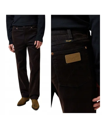 Pantaloni Barbati,  Marimea 32/32, Negru, Wrancher, Croiala Bootcut, Material 76% Bumbac, 22% Poliester, 2% Elastan