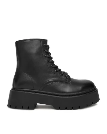 Ghete dama  13123-5 , piele naturala, negru