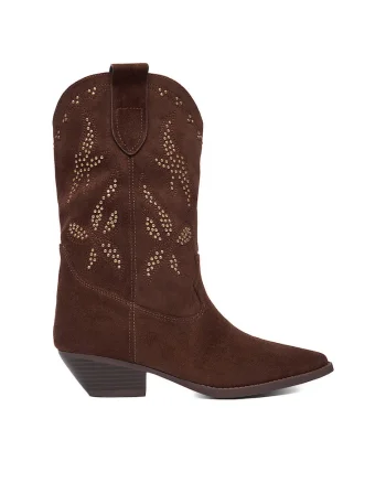 Cizme cowboy dama  CEO-R25AW09079, maro, sintetic