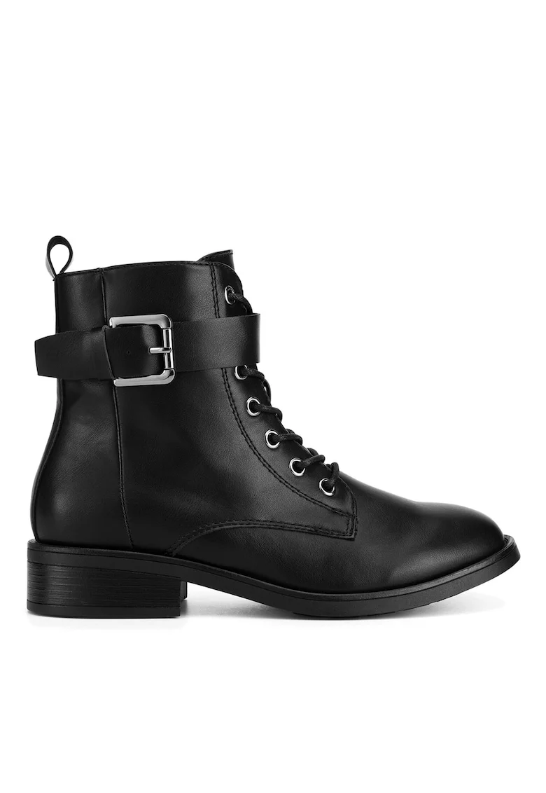 Ghete dama  WS6371-01, negre, piele ecologica