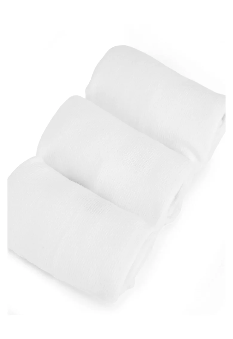Sosete dama,  0UB-001-AW24, set 3 perechi, alb